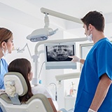 dentist in La Porte showing patient dental x-ray