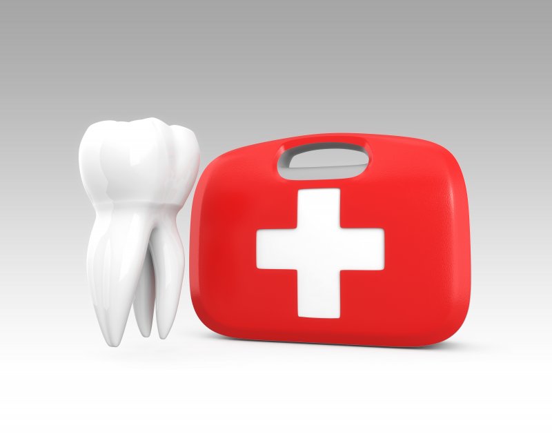 Tooth with emergency kit
